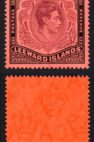 Leeward Is SG114b 1 Pound Brown purple and Intense Black/salmon U/M cat 45+++