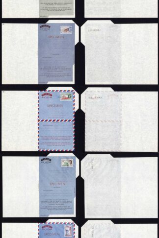 Cayman Is 1958/68 Five Aerogrammes Perf Cancelled Ex Bradbury Wilkinson Archives