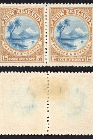 New Zealand SG247 1d Blue and Yellow Brown No Wmk Fresh Colour M/M Cat 12++ pou