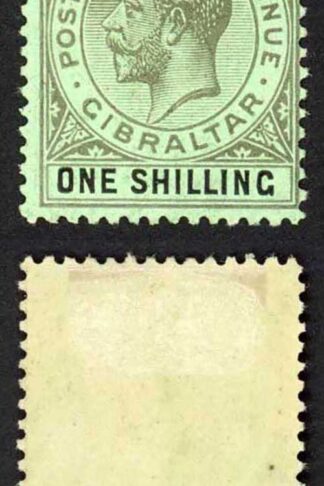 Gibraltar SG81 1/- Wmk Mult CA Fresh Colour M/M Cat 20 pounds