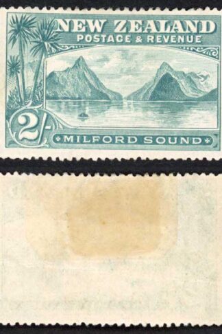 New Zealand SG258 2/- No Wmk Fresh Colour M/M hinge remainder Cat 250 pounds