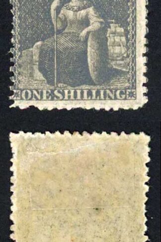 Barbados SG35 1/- Black No Wmk Rough Perf Fresh Colour Cat 65 pounds