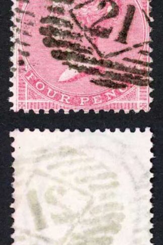 SG66 4d Rose-carmine Wmk Large garter Fine used Cat 150 pounds