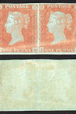 SG12 1841 Penny Orange Brown (DB/DC) Mint Pair with Original Gum Creased Cat 40