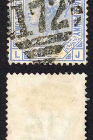 SG157 2 1/2d blue plate 22 Fine Derry Pmk (172) Cat 45 pounds