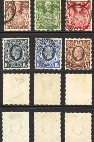 SG476/478c KGVI High Values Set 6 values used