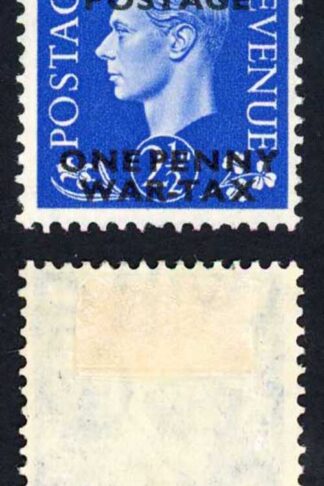KGVI 1940 Thomas Todd (publisher of Stamp Magazine) 2 1/2d Blue WAR TAX ESSAY