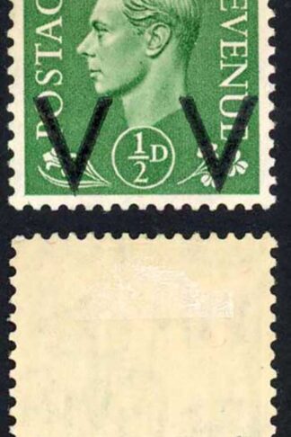 KGVI 1/2d Light Green Opt Double V for Victory M/M