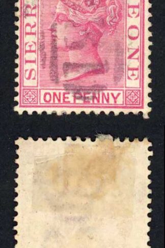 Sierra Leone SG24 1d Rose-red wmk CA Fresh Colour Cat 42 pounds
