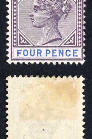Turks and Caicos SG71 4d dull purple and Ultramarine Fresh Colour M/M Cat 25
