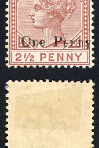 Turks and Caicos SG61 1d on 2 1/2d Fresh Colour M/M (toned patch) Cat 25 pounds