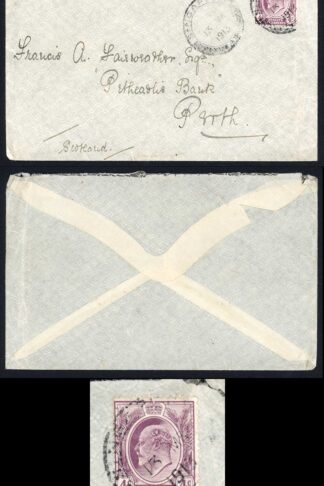 Singapore 1913 KEVII Straits Settlements 4c on cover to Scotland