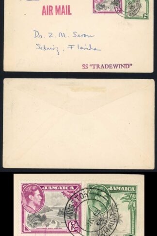 Jamaica 1955 Airmail cover via SS Tradewind