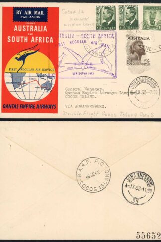Australia to Johannesburg First regular fight via Cocos islands