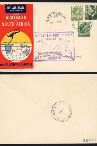 Australia to Johannesburg First regular fight via Cocos islands