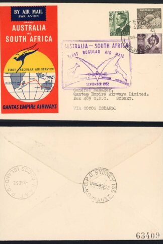 Australia to Johannesburg First regular fight via Cocos islands