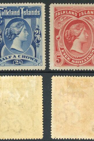 Falkland Is SG41/2 QV High Value Set of 2 Fresh Colour M/M Cat 525 pounds