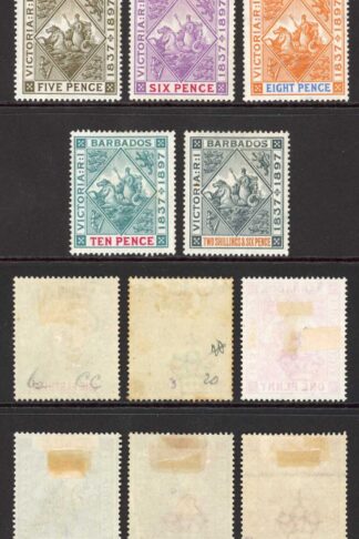 Barbados SG116/24 No 2 1/2d (1/2d toned) Fresh Colour M/M Cat 300 pounds