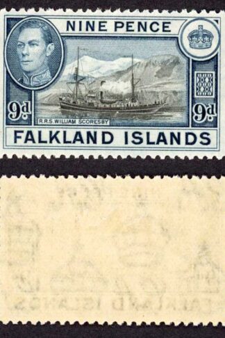 Falkland Is SG157 KGVI 9d Fresh Colour M/M Cat 28 pounds