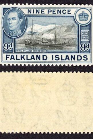 Falkland Is SG157 KGVI 9d Fresh Colour M/M Cat 28 pounds