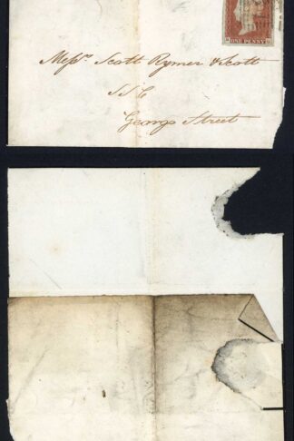 Penny Red (BG) with Hannover Street UDC on the reverse of the cover