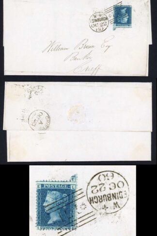 SG45 2d Plate 8 (LE) SUPERB with Edinburgh Star Duplex on cover