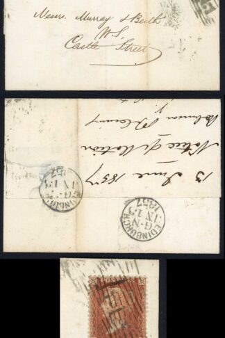 Penny Star (QH) with Edinburgh Roller Pmk type 3 on cover