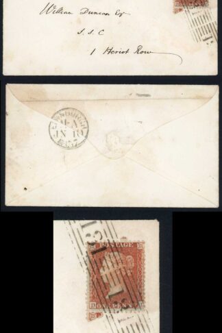 Penny Star (DL) with Edinburgh Roller Pmk type 3 on cover