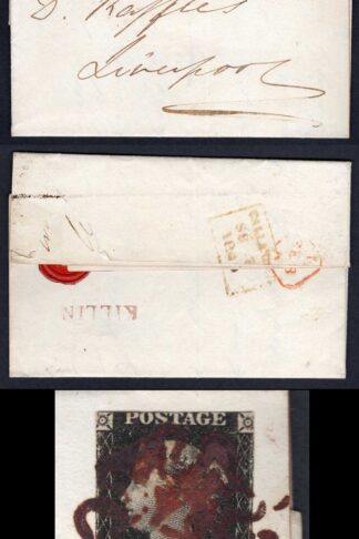 Penny Black (EC) cover from Killin (Callander) with Purplish Maltese cross