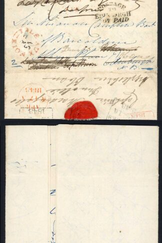 1843 massively re-directed and post dued cover