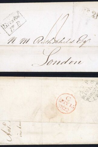 George IV 1822 Wrapper with a Fine Boxed Bristol Penny Post handstamp