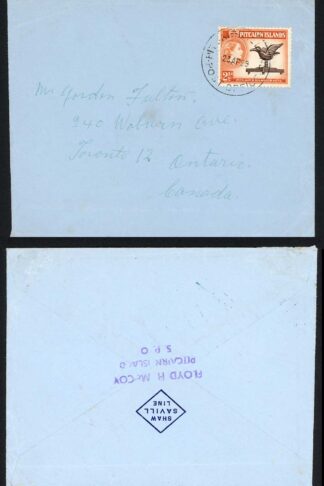 Pitcairn Island 1959 Commercial Cover to the UK Scarce