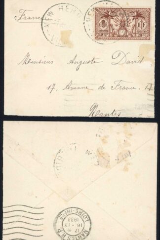 New Hebrides SG46 2 1/2d on a Part Cover SCARCE