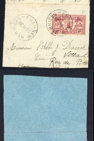 New Hebrides SG48 6d on a Part Cover SCARCE