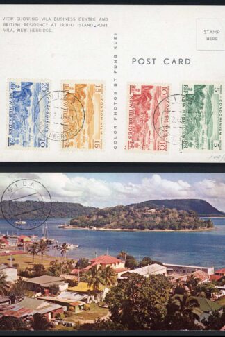 New Hebrides SG84/87 on a local postcard