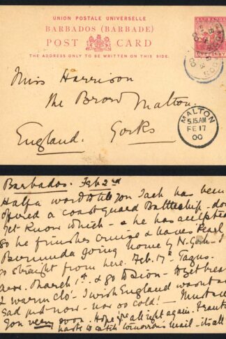 Barbados Prepared postcard 1900