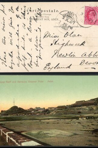 Aden Camp 1907 postcard to England