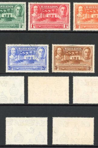 Barbados SG257/61 1939 Set Fine used Cat 15 pounds
