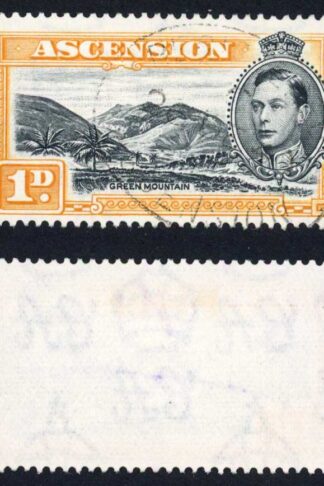 Ascension SG39a 1d Black and Orange-yellow Perf 13.5 Fine used Cat 9 pounds