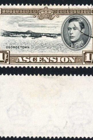 Ascension SG44a 1/- Black and Sepia Perf 13 Fine used Cat 6 pounds