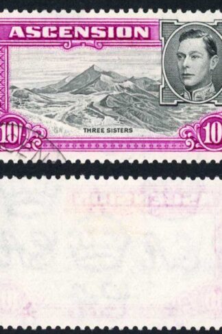 Ascension SG47a 10/- Black and Bright purple Perf 13 Fine used Cat 60 pounds