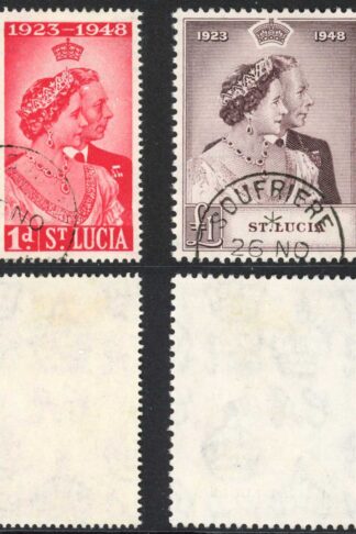 St Lucia SG144/5 Silver Wedding Fine used Cat 45.10 pounds