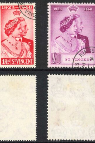 St Vincent SG162/3 Silver Wedding Fine used Cat 45.10 pounds