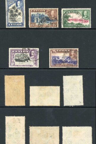 Ceylon SG368/78 1935 Set of 11 Fine used Cat 42 pounds