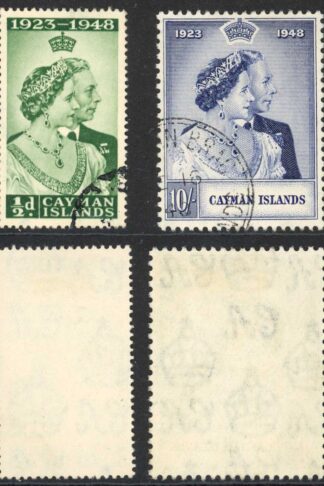 Cayman SG129/30 Silver Wedding Set Fine used Cat 36 pounds