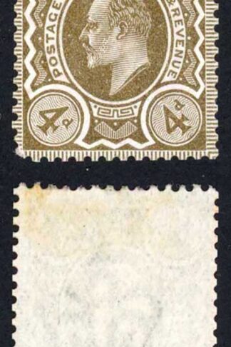 KEVII 1909 4d Colour Trial in Olive brown on Wmk Paper Cat 9000 pounds