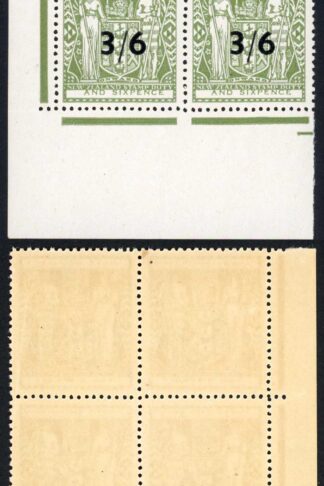 New Zealand SGF212 3/6 on 3/6 (Type I) U/M Block of 4 Cat 88 pounds