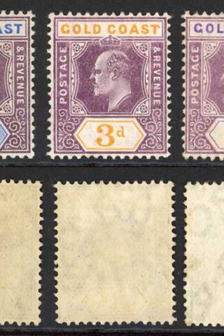 Gold Coast SG51/7 (no 1/2d or 1d) Wmk MCA M/M
