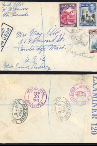 Bermuda 1941 Registered Censored Cover