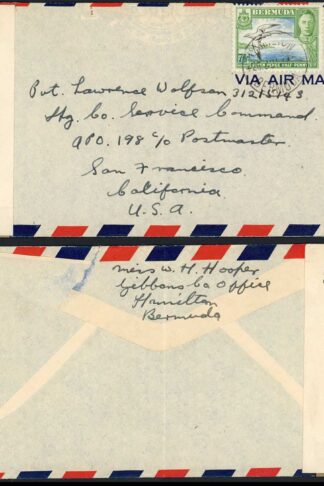 Bermuda July 1944 Censor Mail Opened by Examiner C/8167